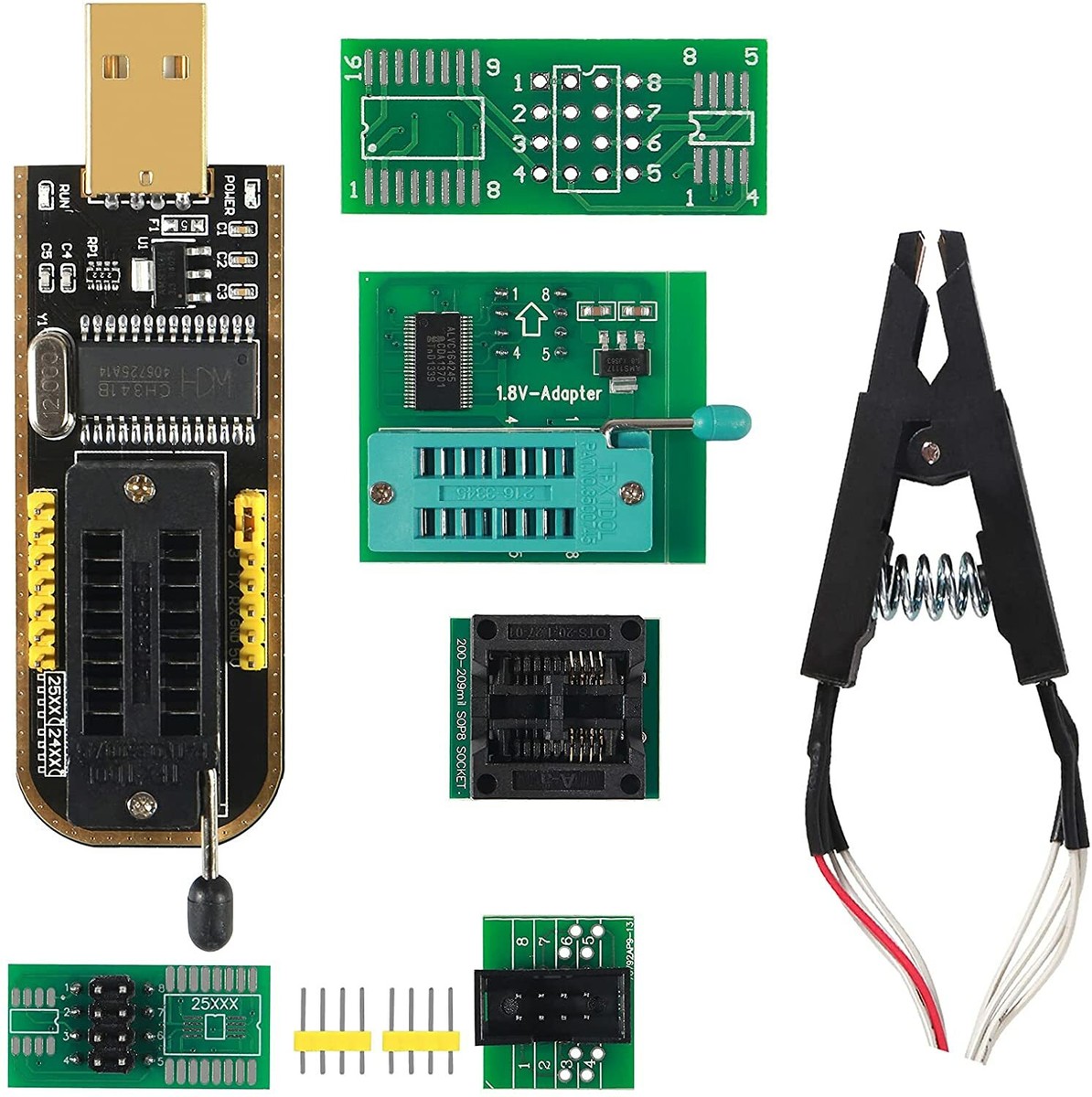 Chip Organizer SOIC8 Test Clip + CH341A Programmer - BIOS Flash Kit For ...