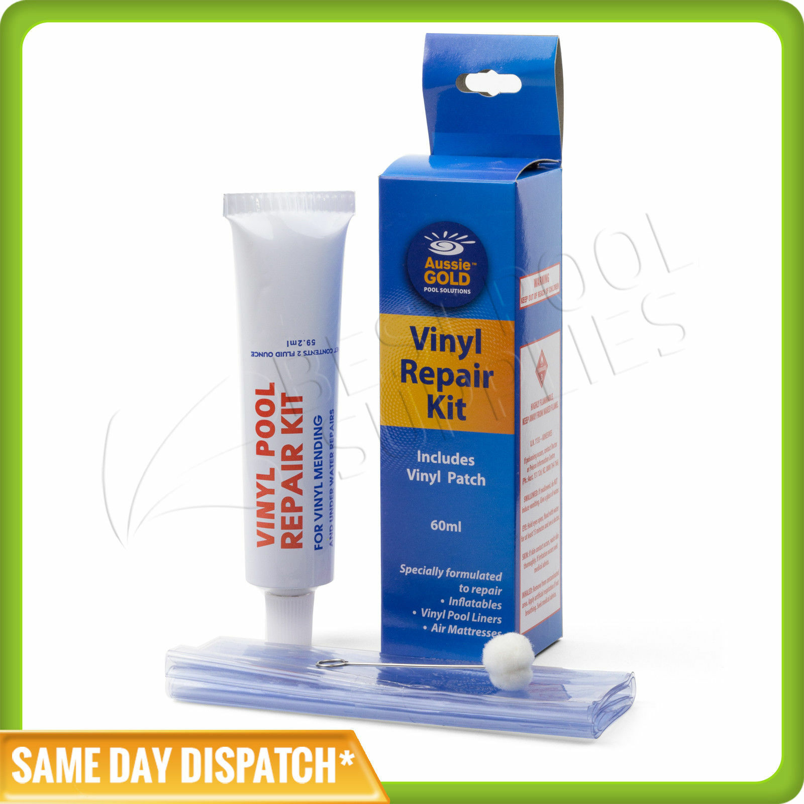 Vinyl Liner Repair Kit Aussie Gold Fix Pools Spas Air Mattress