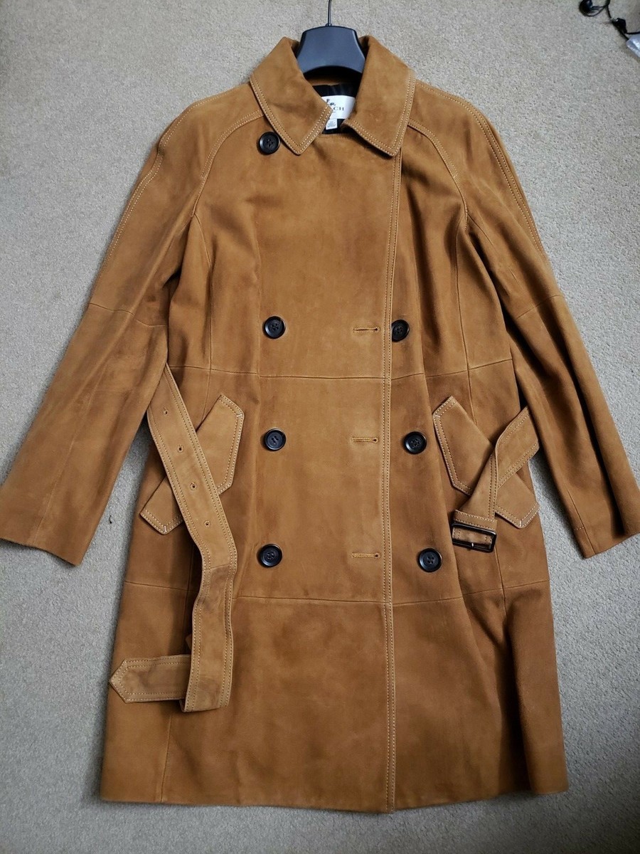 NWT Coach Women Leather Suede Trench Coat Size XS MSRP 1495 | eBay