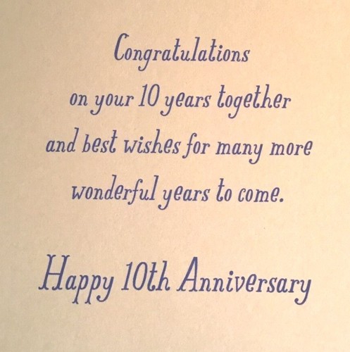 10TH ANNIVERSARY CARD, for FRIENDS on THEIR 1OTH Wedding Annv. 12 Choices 56A - Picture 13 of 28