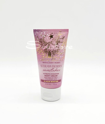 Bath & Body Works Strawberry Snowflakes Hydrating Body Cream Travel Size 2.5 oz