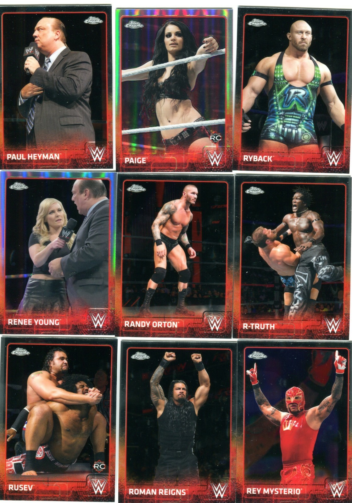 2015 Topps WWE Chrome base, refractor, hogan tribute and serial number