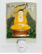 Solemn Buddha Polyresin wall plug-in night light home decor'