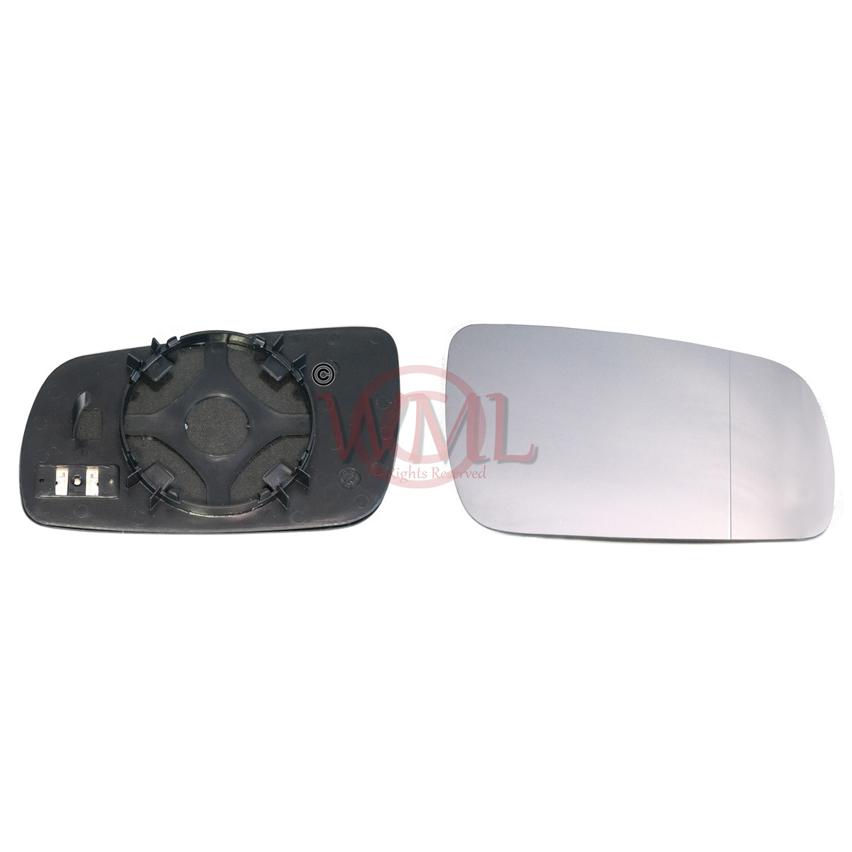 AUDI A4 1997->2000 DOOR/WING MIRROR GLASS SILVER ASPHERIC,HEATED&BASE,RIGHTSIDE