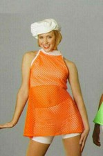 Group Lot of 6 Child Medium 2  Small 4  Dance Costume THE BEAT GOES ON Orange