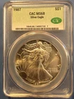 1987 $1 American Silver Eagle Dollar CAC MS 68 | Uncirculated UNC