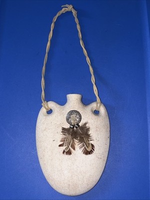 Unmarked Clay Pottery Water Canteen Primitive Native American Style