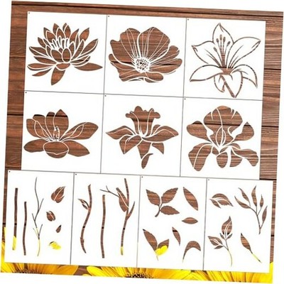  Large Flower Stencils for Painting - Lotus Iris Lily Giant Flower lily
