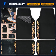 Waterproof Universal Fit Car Floor Mats - Leopard Print Set Of 4 For Suv Van T