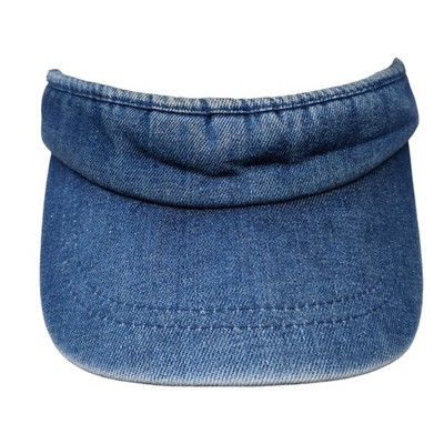 Unbranded Fitted Visor Hat Blue One Size Denim Stretch Outdoor Blank
