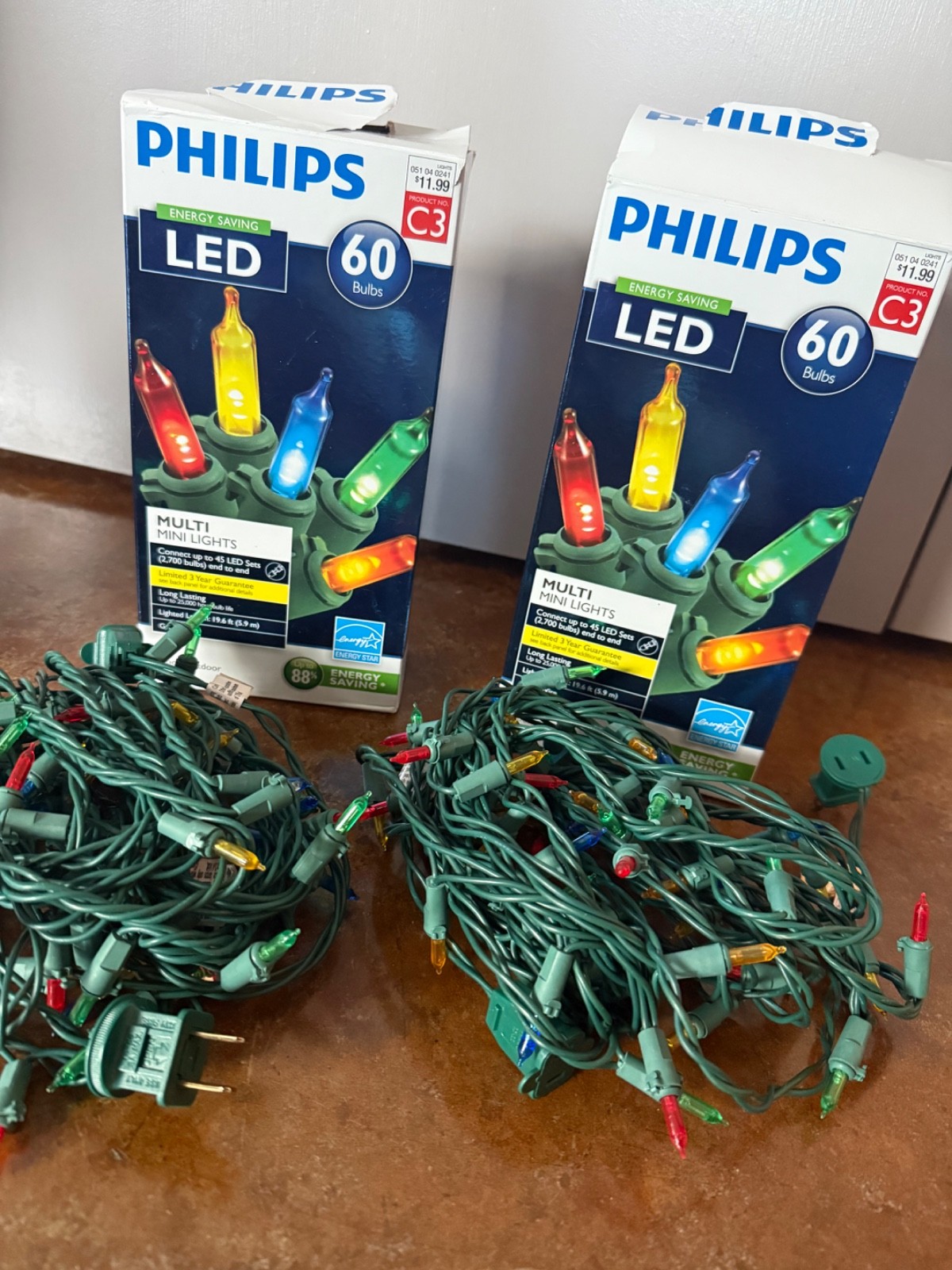 Philips LED 60 Bulb Multicolor Mini Christmas Lights 2 Pack 