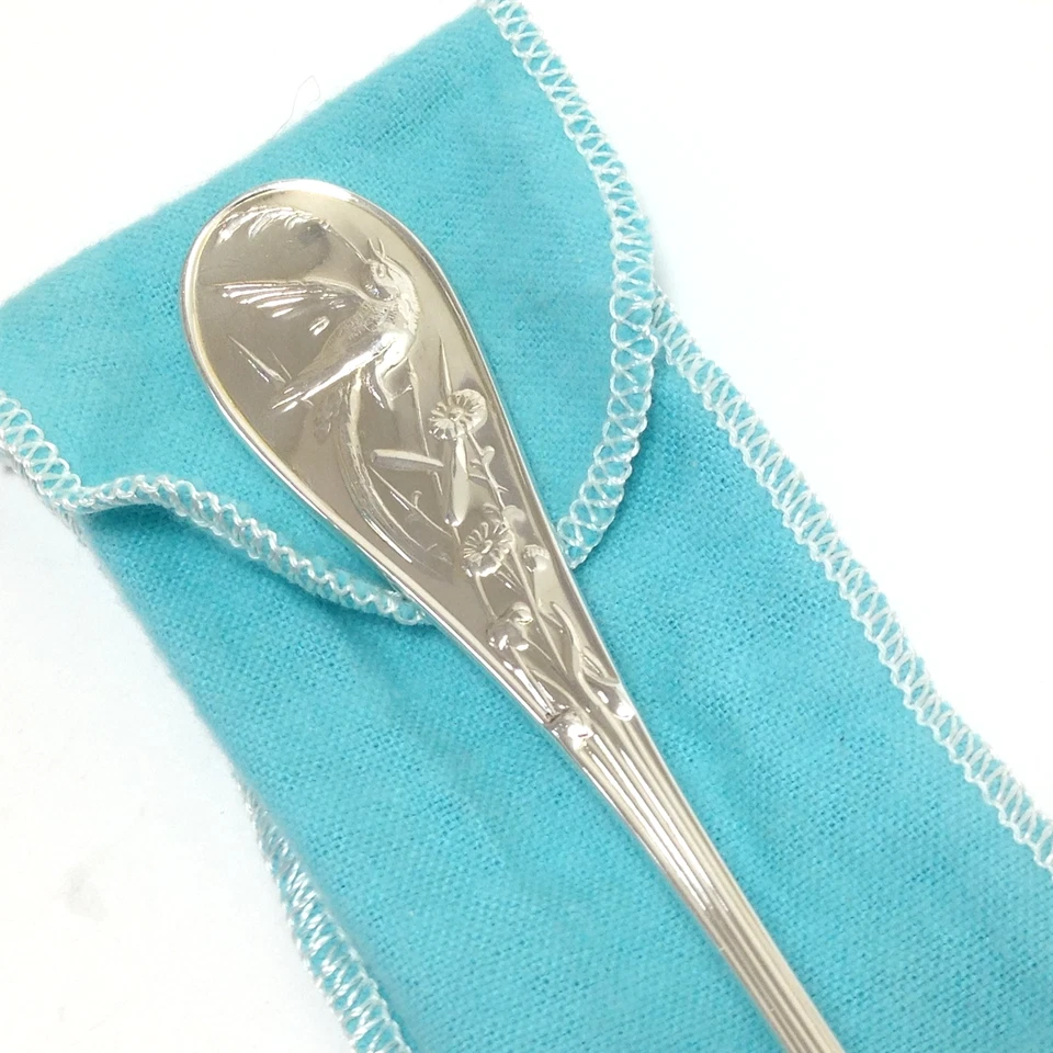 Cuchara sopera Tiffany & Co Audubon Place/ovalada 7-3/8" sólida esterlina 76,6 g sin mono Foto 2 de 4