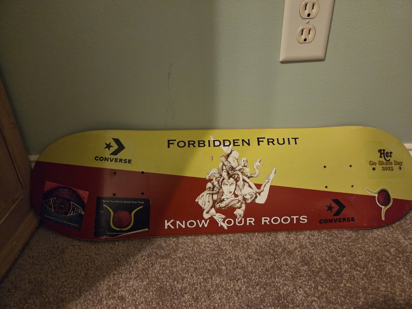 Converse Forbidden Fruit Art Skateboard Deck Know Your Roots thumbnail 2