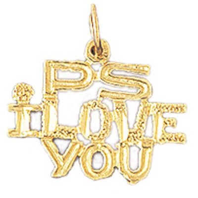 P.S. I Love You Charm Pendant 14k Gold (0.8 Grams)