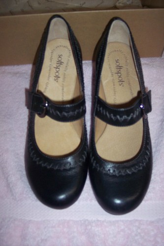 NIB Black Leather Softspots Mary Jane Wedge Style Shoes Size 7.5M, Size 7, $60 - Photo 6