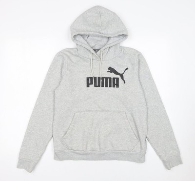 Puma Damen Pullover Hoodie grau Größe 12 Baumwollmischung Logodruck