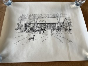 Vintage Bugbee Western Art Print #2  - Shamrock Oil & Gas Co Amarillo Texas