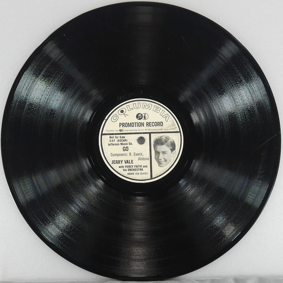 JERRY VALE PERCY FAITH Go / I'Ll Follow You COLUMBIA 40260 VG+ WLP 78rpm - Image 2 of 4