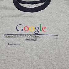 Vintage Google Shirt Mens Large Gray Short Sleeve Pre Shrunk Cotton