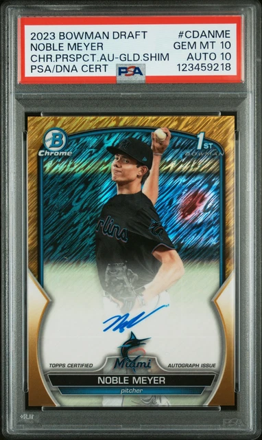 2023 BOWMAN DRAFT CHROME PROSPECT AUTO #CDANME NOBLE MEYER 33/50 PSA 10 AUTO 10
