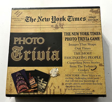 THE NEW YORK TIMES Photo Trivia Board Game Newspaper First Edition SEALED