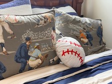 pottery Barn kids, baseball vintage shams pair standard size