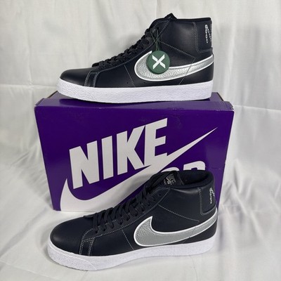 Nike SB Zoom Blazer Mid MS QS Blackened Blue Wolf Grey Stk X Mens 9.5 DZ7260-400