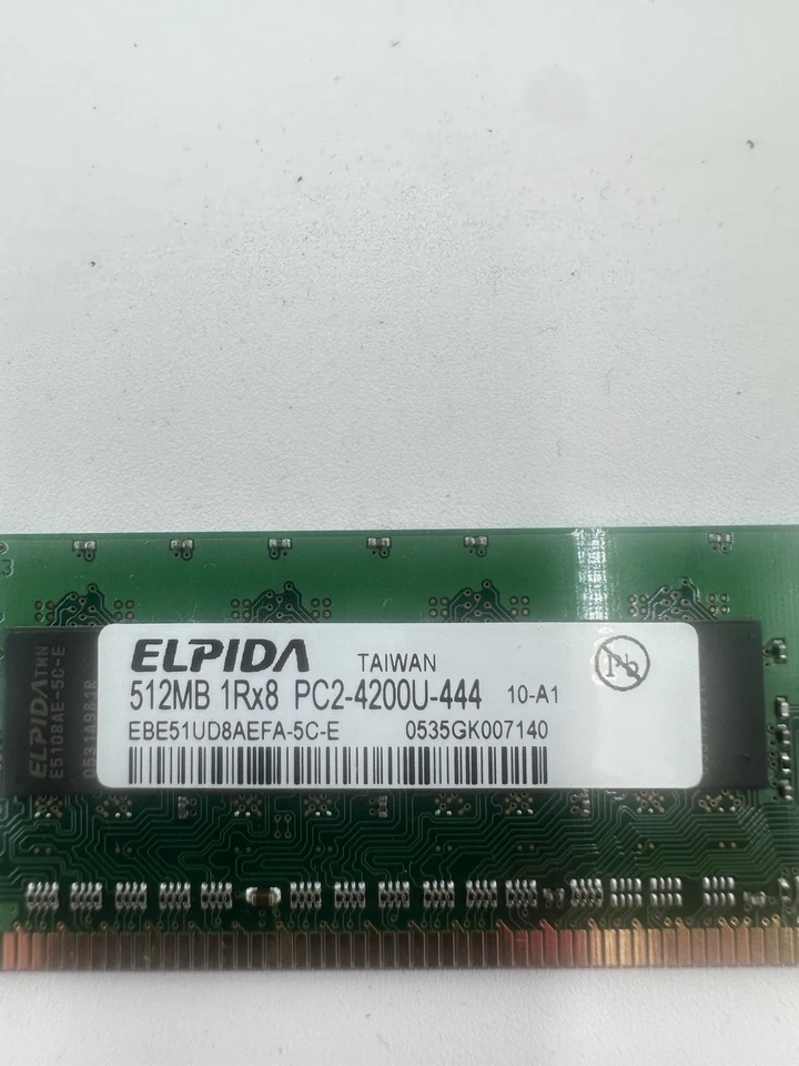 Elpida 1GB (2x512MB) 1Rx8 PC2-4200U DDR2 240-Pin Desktop Memory RAM - Image 2 of 4