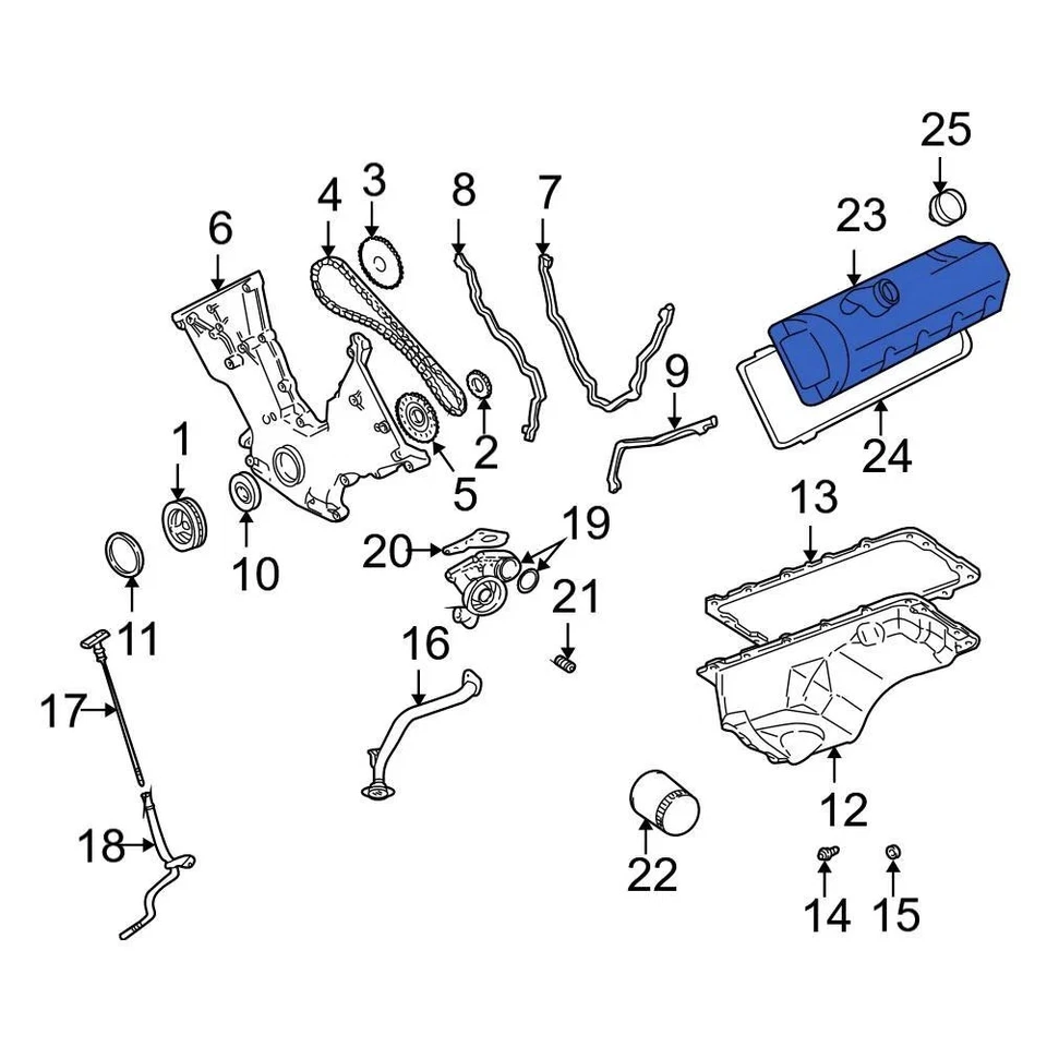 For Ford F-150 2002-2003 Ford 2C2Z6582EA Right Engine Valve Cover Foto 3 de 3