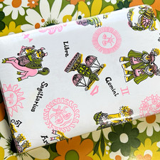 Vintage Zodiac Astrology Celestial Sun Vinyl White Pink Photo Album 60s 70s