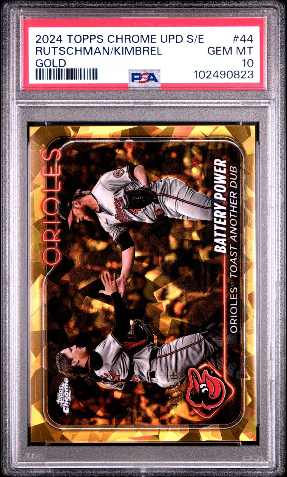 2024 TOPPS CHROME SAPPHIRE UPDATE GOLD ADLEY RUTSCHMAN/CRAIG KIMBREL /50 PSA 10