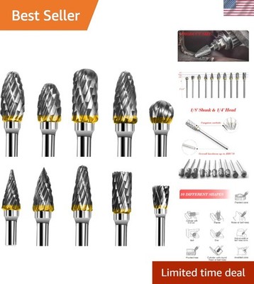 10PCS Tungsten Carbide Rotary Burr Set - Precision Carving & Polishing Tools