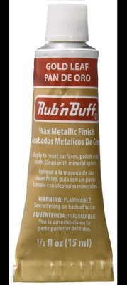 Amaco Rub 'N Buff Wax Metallic Finish, Gold Leaf, 0.5-Fluid Ounce