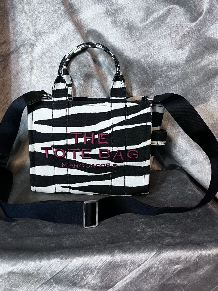 NEW! Marc Jacobs Small Zebra Print The Tote Bag W/Dust Bag & Shoulder Strap. NWT