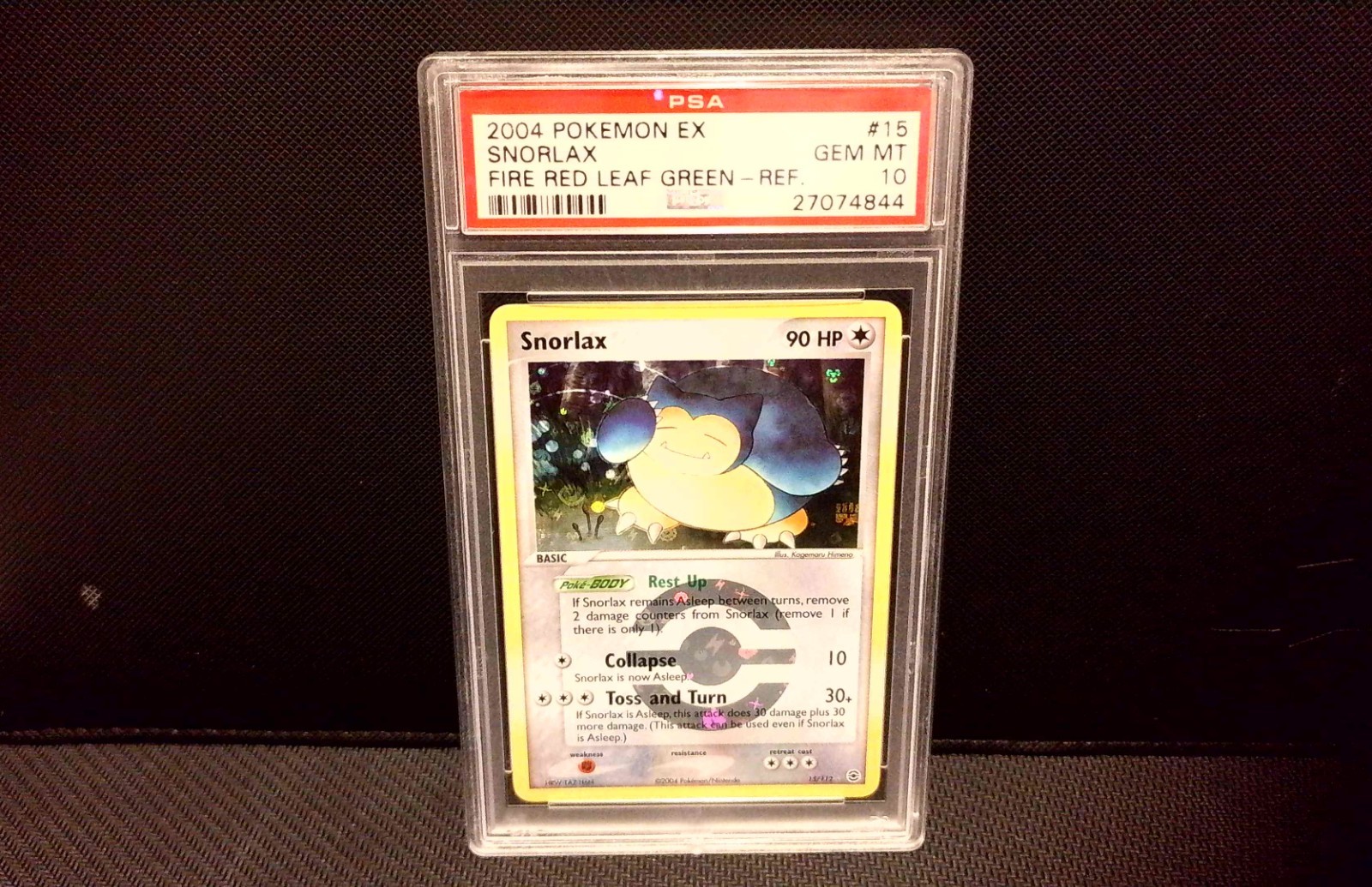 PSA 10 Snorlax EX Fire Red & Leaf Green 15/112 Reverse Holo Pokemon Card