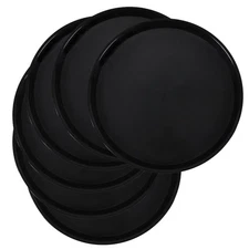 6 Packs 13.58-Inch Round Restaurant Serving Tray Plastic Food Trays Black
