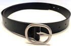 New! Lucky Brand Women's Sz. M/L Black Goth/Punk Hole Punch Leather Belt — photo 2