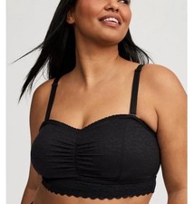 Torrid Black Lace Bandeau Bralette with Removable Straps Size 2 New Without Tags