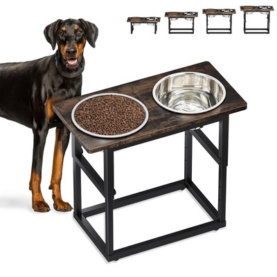 Elevated Dog Bowls for X-Large and Large Breed 5 Adjustable Heights from 8.2'...