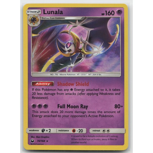 Lunala Holo SM - Celestial Storm 70/168 HR MP Pokemon