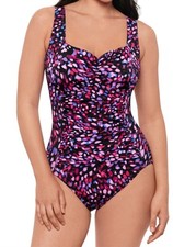Swim Solutions Women's Abstract-Print One-Piece Swimsuit, Multicolor 16, 102