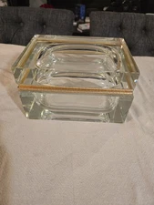 Vintage Murano Glass Casket Style Jewelry Box Clear