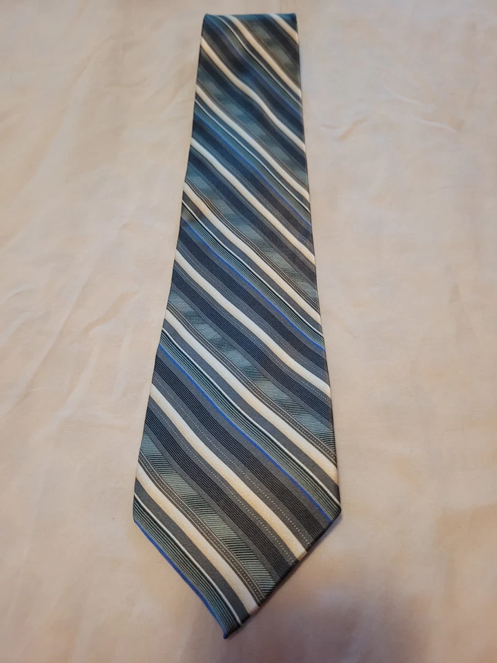 Lot of 3 Stafford Striped Ties Black 60" Long, Red 57" Long, Green 66" Long - Image 2 of 4