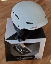 Cebe - Dusk 56-58 (M) Matt White Burgandy Snow Helmet New With Tags And Box