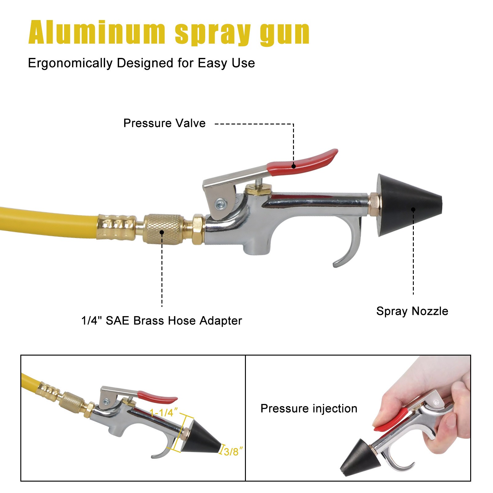 AC Flush Set Air Conditioner System Clean Canister Gun for R134a R12 R22 R404a