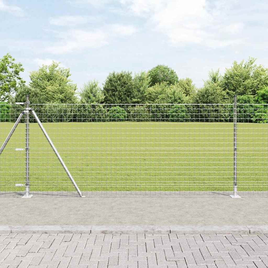 Recinzione con Posto Argento 0,8 x 10 m Acciaio