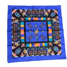 Vintage Colorful Aztec Midwest Style Handkerchief Bandana Scarf 20 x20