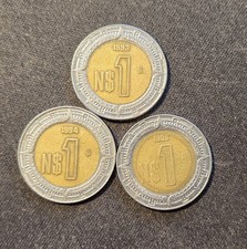 1993, 1994, 1995,  1 Nuevo Peso Coin – Mexican Peso.  ESTADOS UNIDOS MEXICANOS.