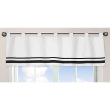 Sweet Jojo Designs Window Valance Treatment 54in. Hotel White and Black