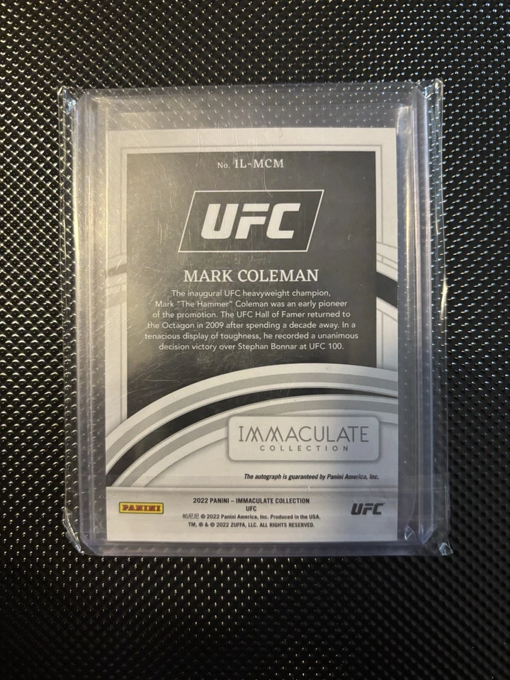Mark Coleman 2022 Panini Immaculate Legends UFC Auto  76/99 - Image 2 of 2